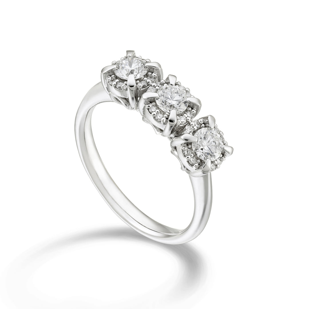 World Diamond Group trilogy diam ring between prongs, cen. 0.08ct ATRLC421DI08-24088110070