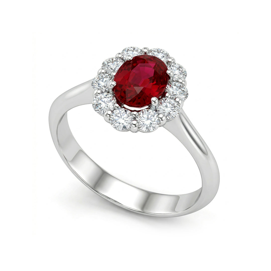 Golay oval ruby ring 7x5 and diamonds ACL045DIRU-21063110028