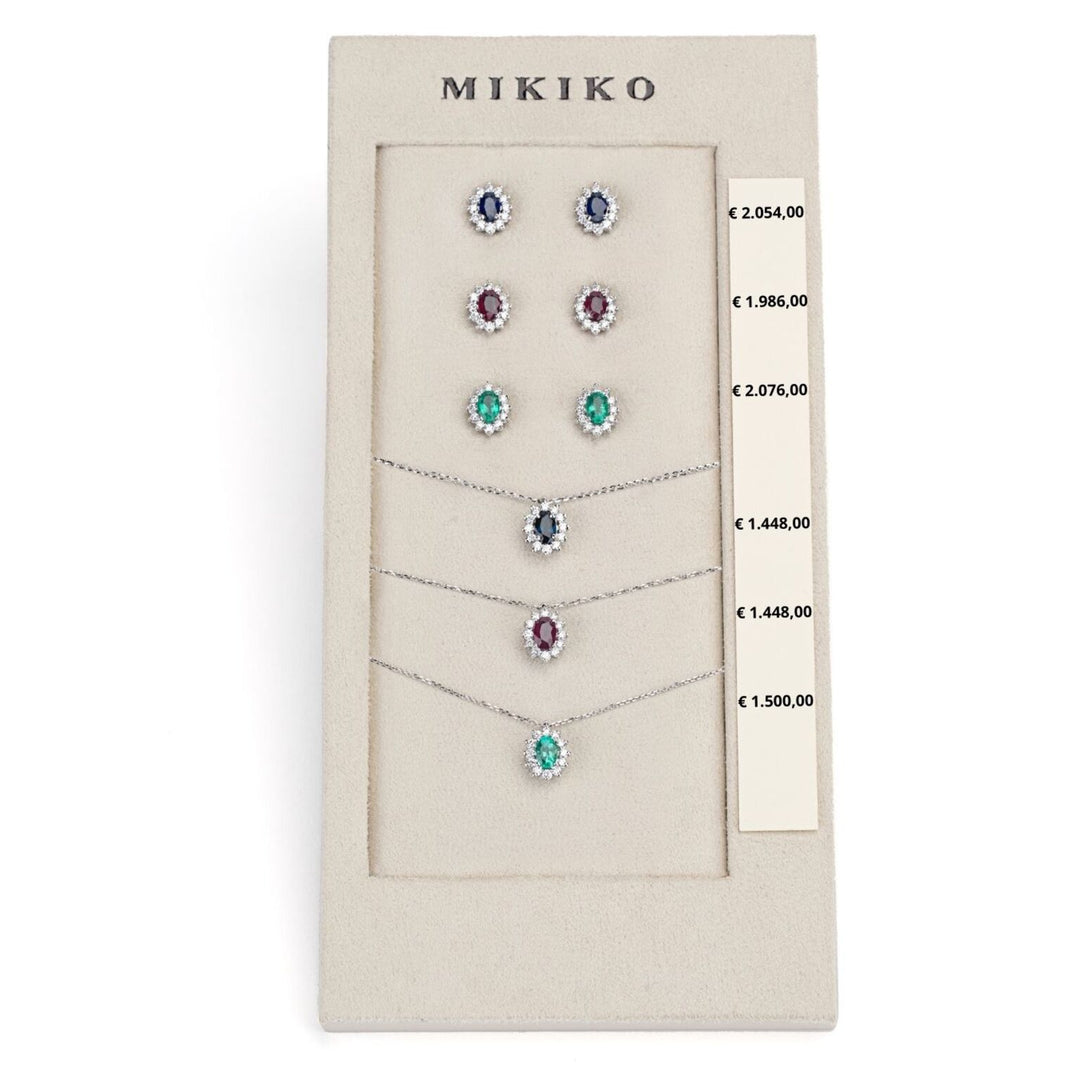 Mikiko package cl 5047 + or 5030 18kt oval 6x4 sapphire, ruby ​​and emerald nat. M.LIGHTBOX.11-N