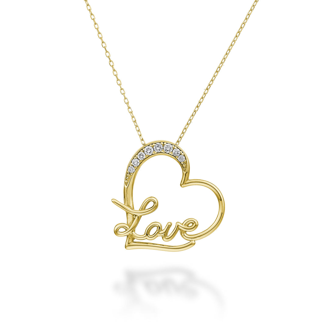 Nihama cl 18k yellow gold love heart diam. ct.0.07 ND5082O1BR007