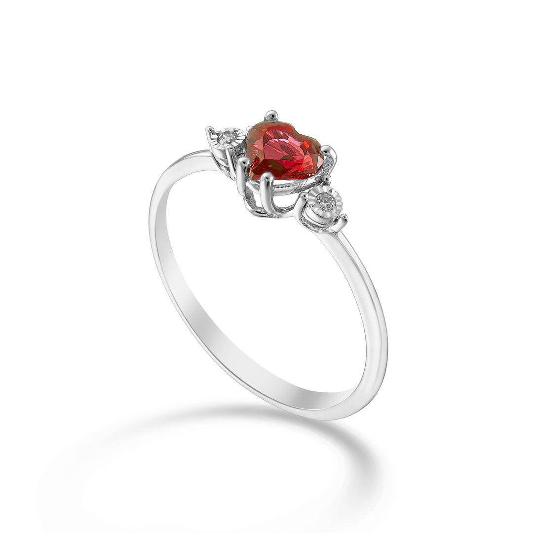 Nihama an 9k ruby heart 5x5 and side diamonds NA5215R4RBR
