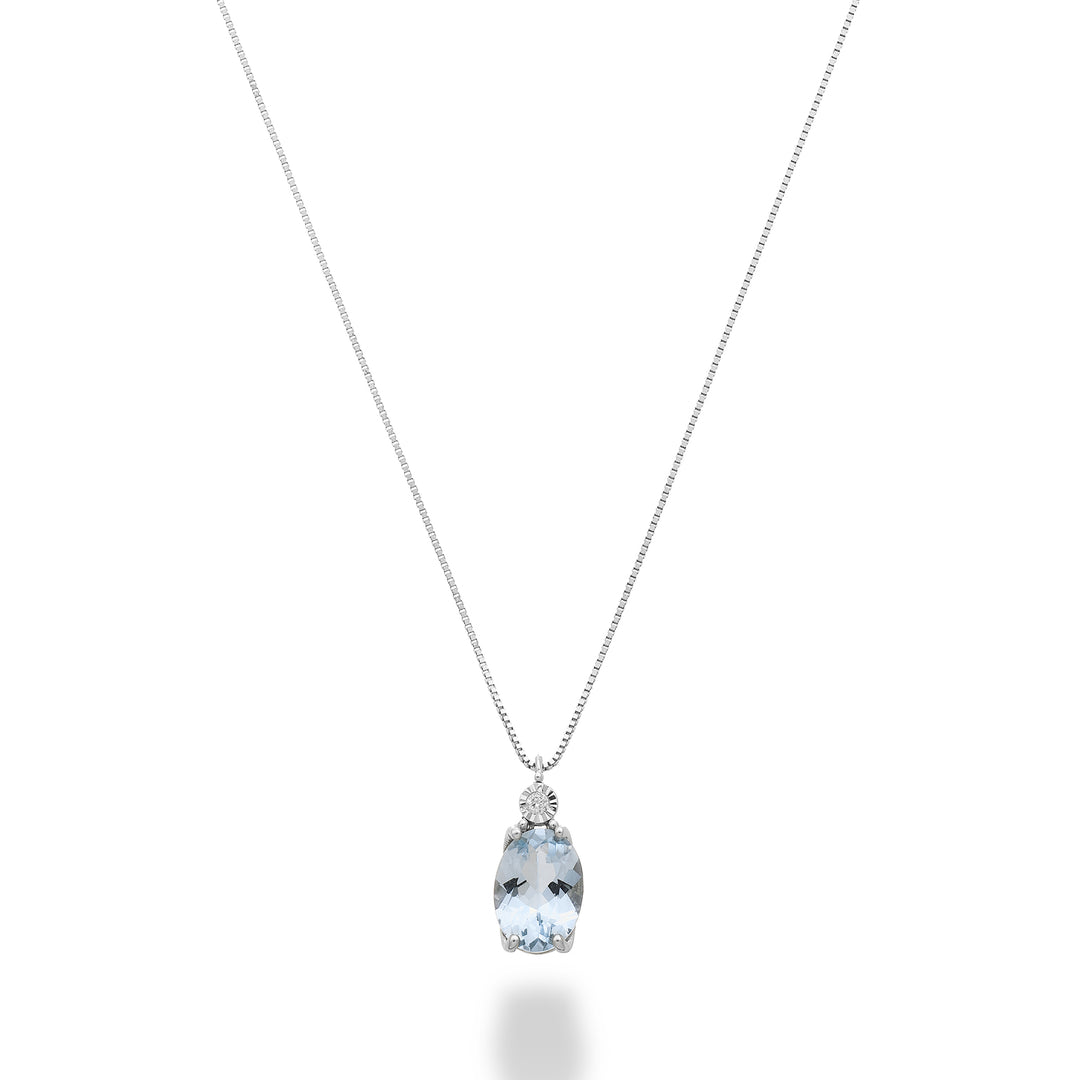 Nihama cl 18k oval aquamarine 7x5 with diamond ND5186O4AM