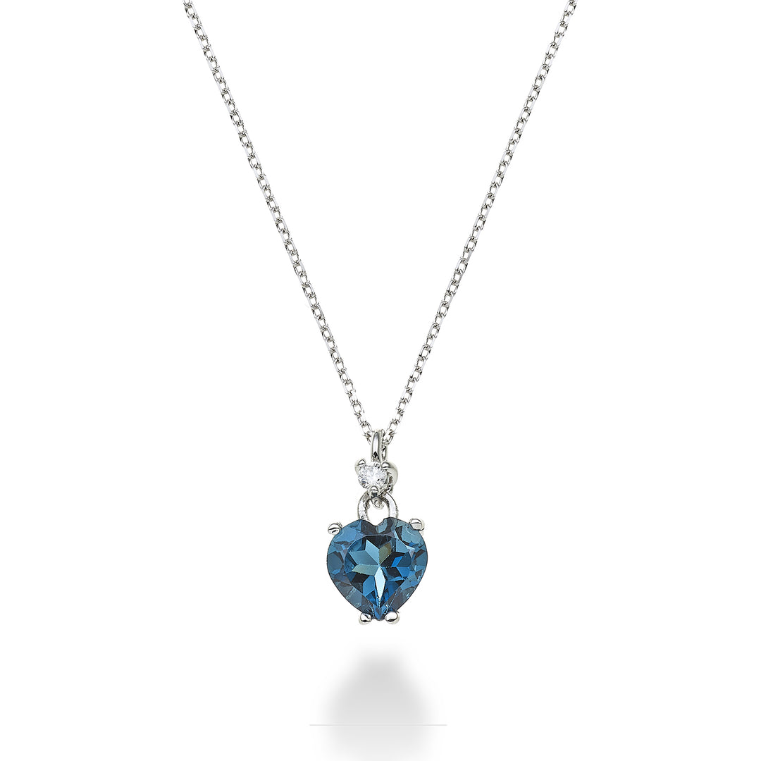 Nihama cl 18k london blue topaz heart 6x6 ct.0.85 diam. ct.0,02 NPCL198DITPBL66O4