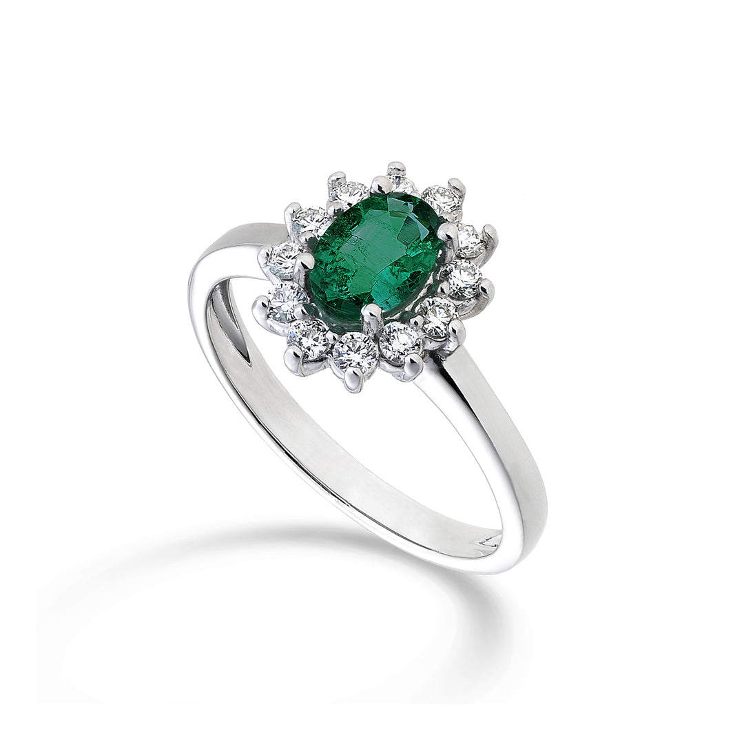 Nihama an 9k emerald n. oval 7x5 ct.0.69 diam. 0.30 ct NA5094R4SMN069