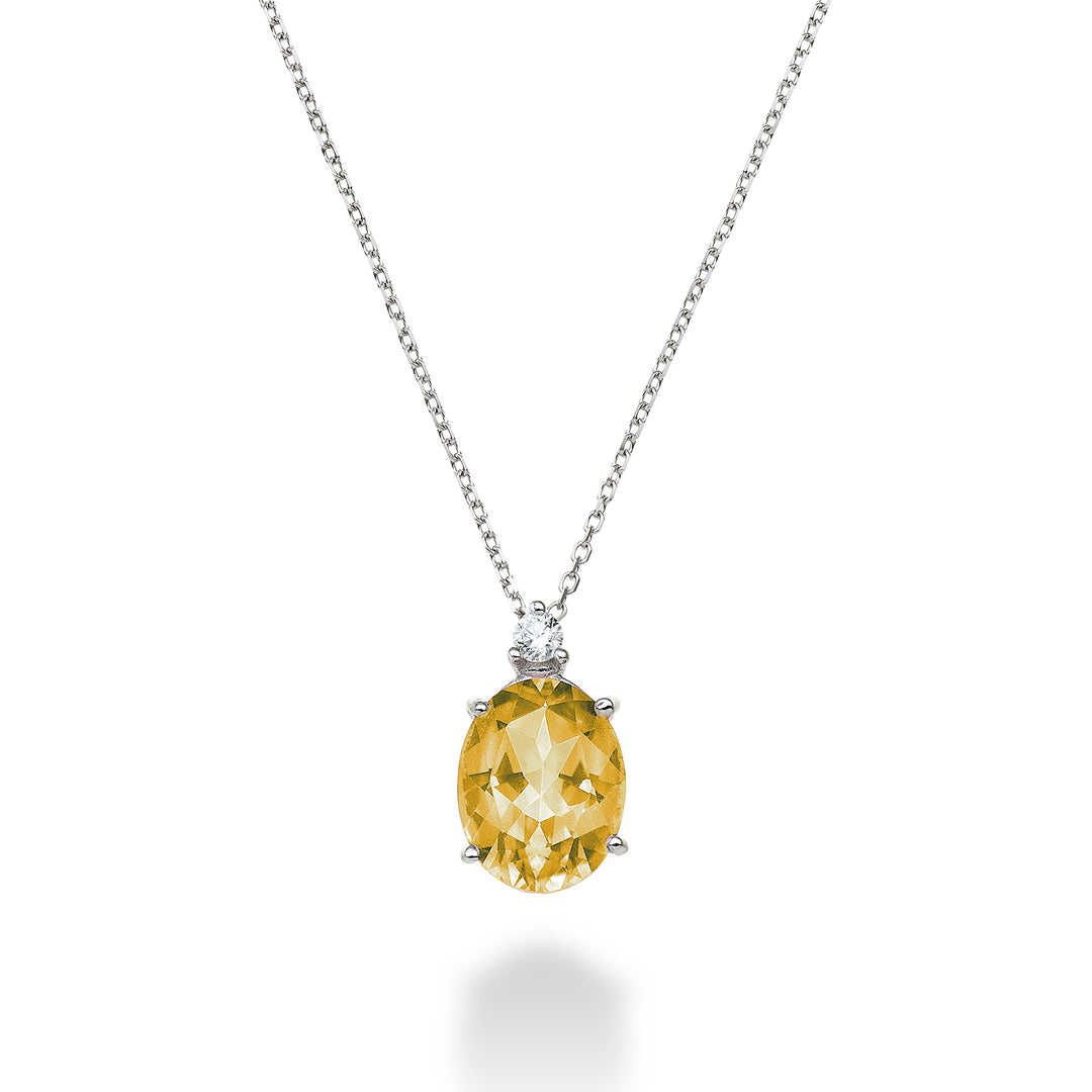 Nihama cl 18k oval citrine 7x9 ct.1,65 diam. 0.04 ct ND5110O4CITR
