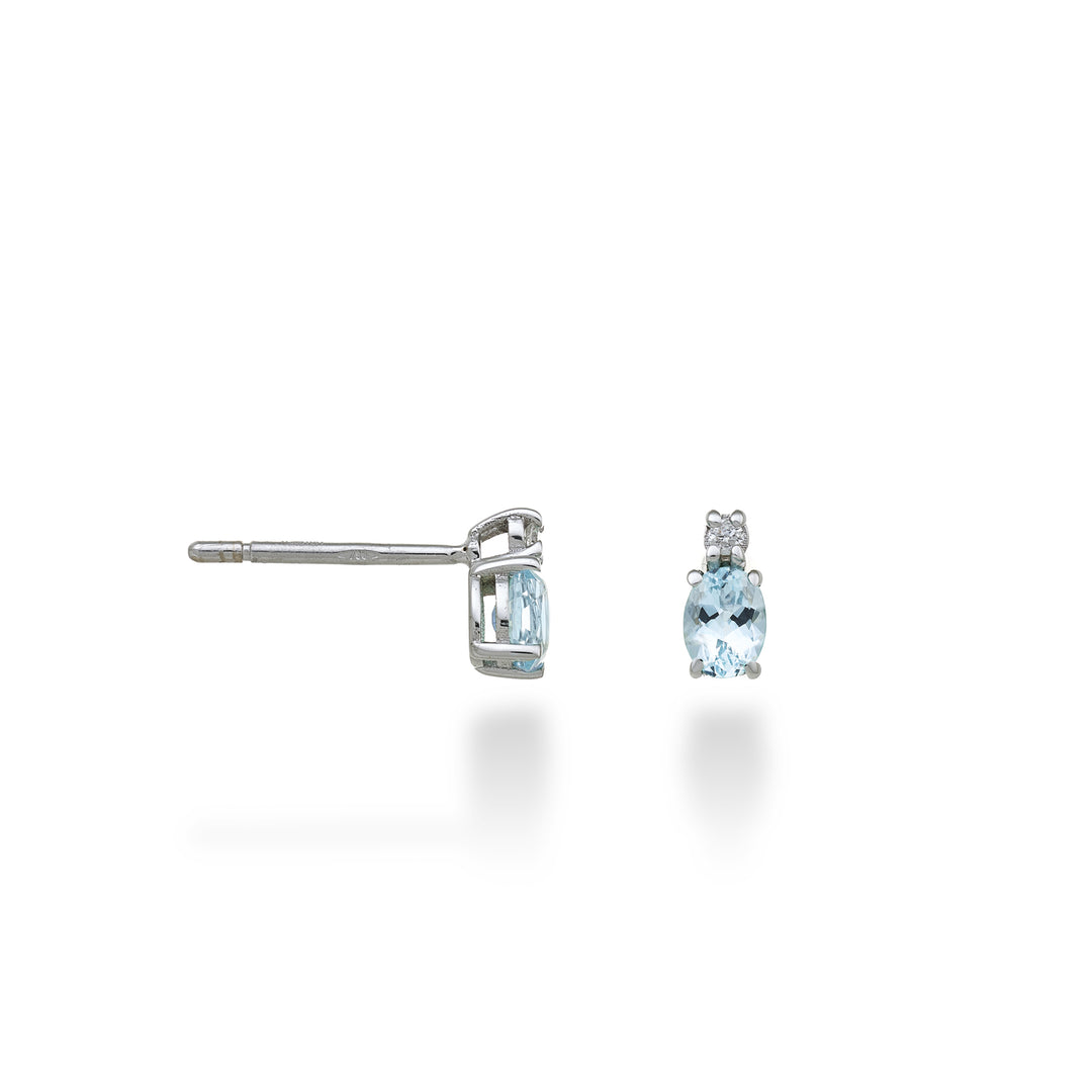 Mikiko or 9k oval aquamarine 4x3 ct.0,28 diam. 0.02 ct MO5162R4AM