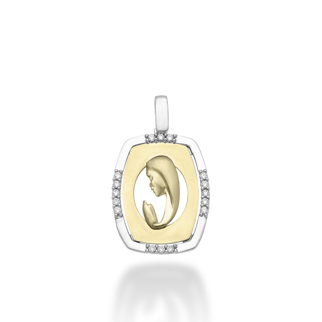 Mikiko pe 18k 0.13 ct Madonna praying white/yellow gold 1.9 cm MP5025O7BR013