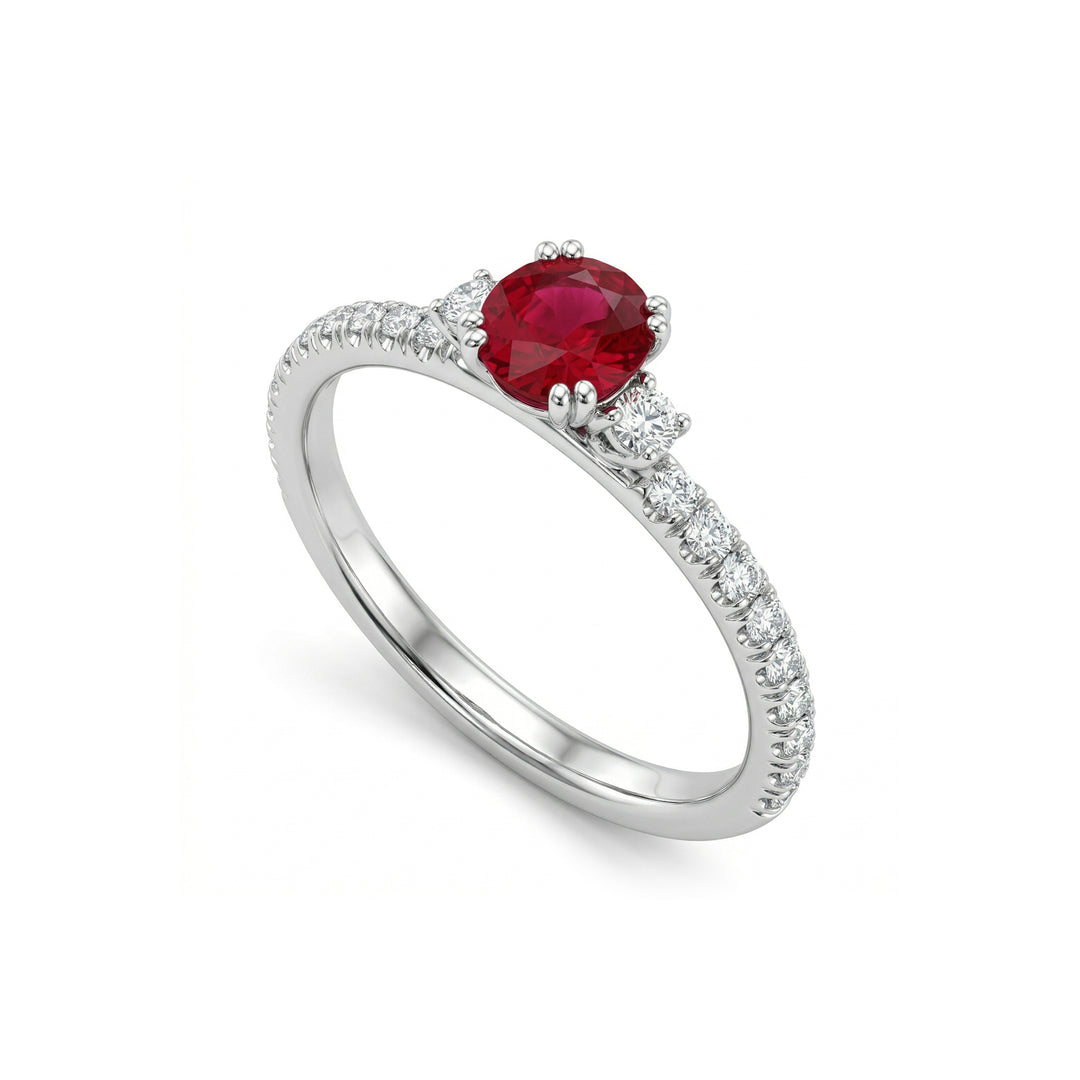 Golay solitaire ring with oval ruby AOVC017DIRU-21067110024