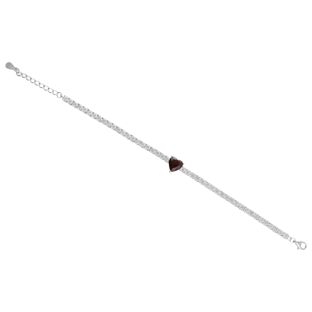 Nihama br ag925 gem swarovski white and red NB7441A4RED00