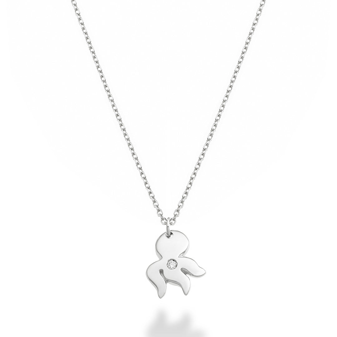 Nihama cl 18k octopus 0.01 ct white gold ND5137O4BR001