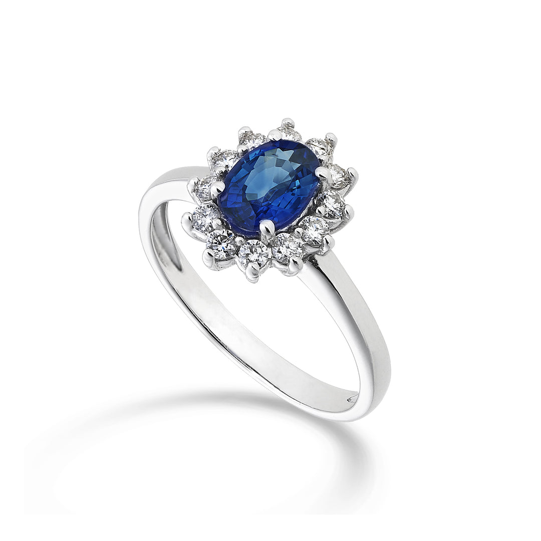 Nihama an 18k oval sapphire 7x5 ct.0.80 diam. 0.30 ct NA5094O4ZFD