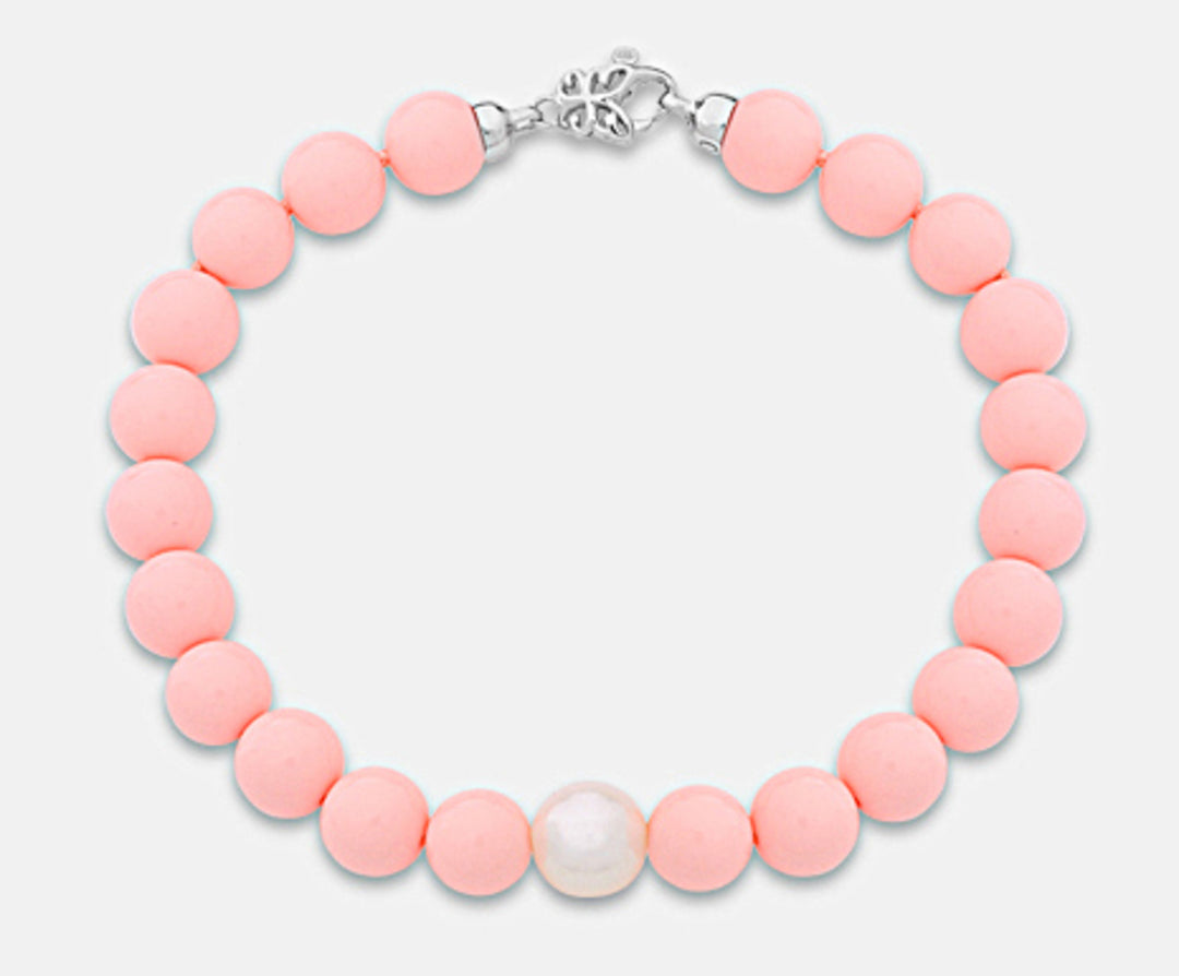 Nihama br ag925 fw 9/10 pink coral agglomerate 8mm NB7364A4CORAL