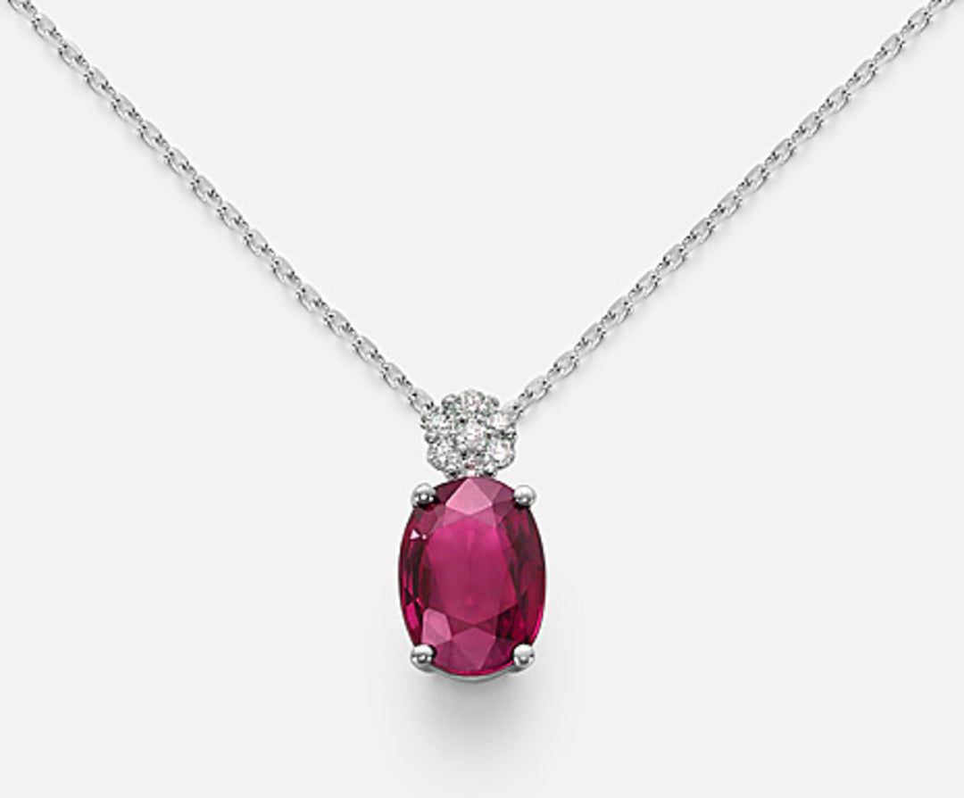 Nihama cl 18k ruby ​​n. oval 7x5 ct.0.85 diam. ct.0,045 ND5025O4RBN085