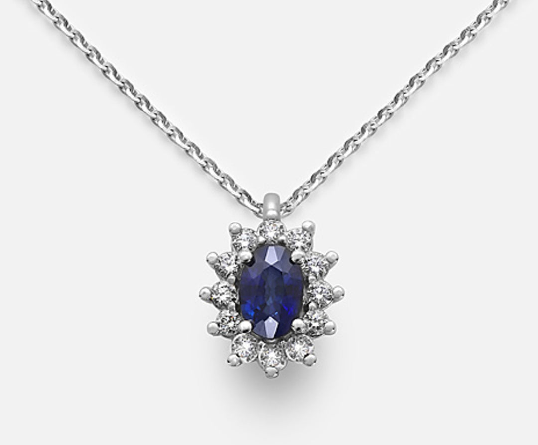 Nihama cl 9k oval sapphire 6x4 ct.0.40 diam. 0.23 ct ND5047R4ZFD