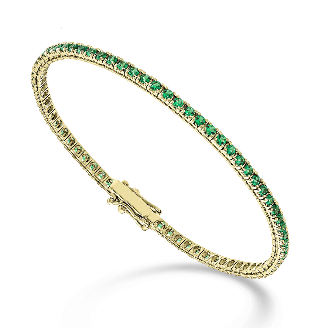 Nihama br tennis 18k emeralds 2.53 ct, 17.5 cm yellow gold - 70 settings NBTQ250SMRO1