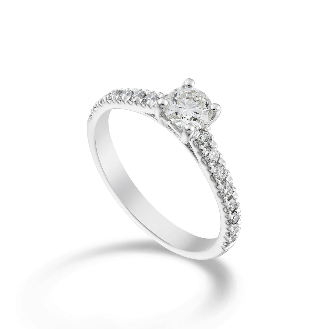 Golay solitaire ring with central recessed shank. 0.10ct ASLG400DI010-24040110090