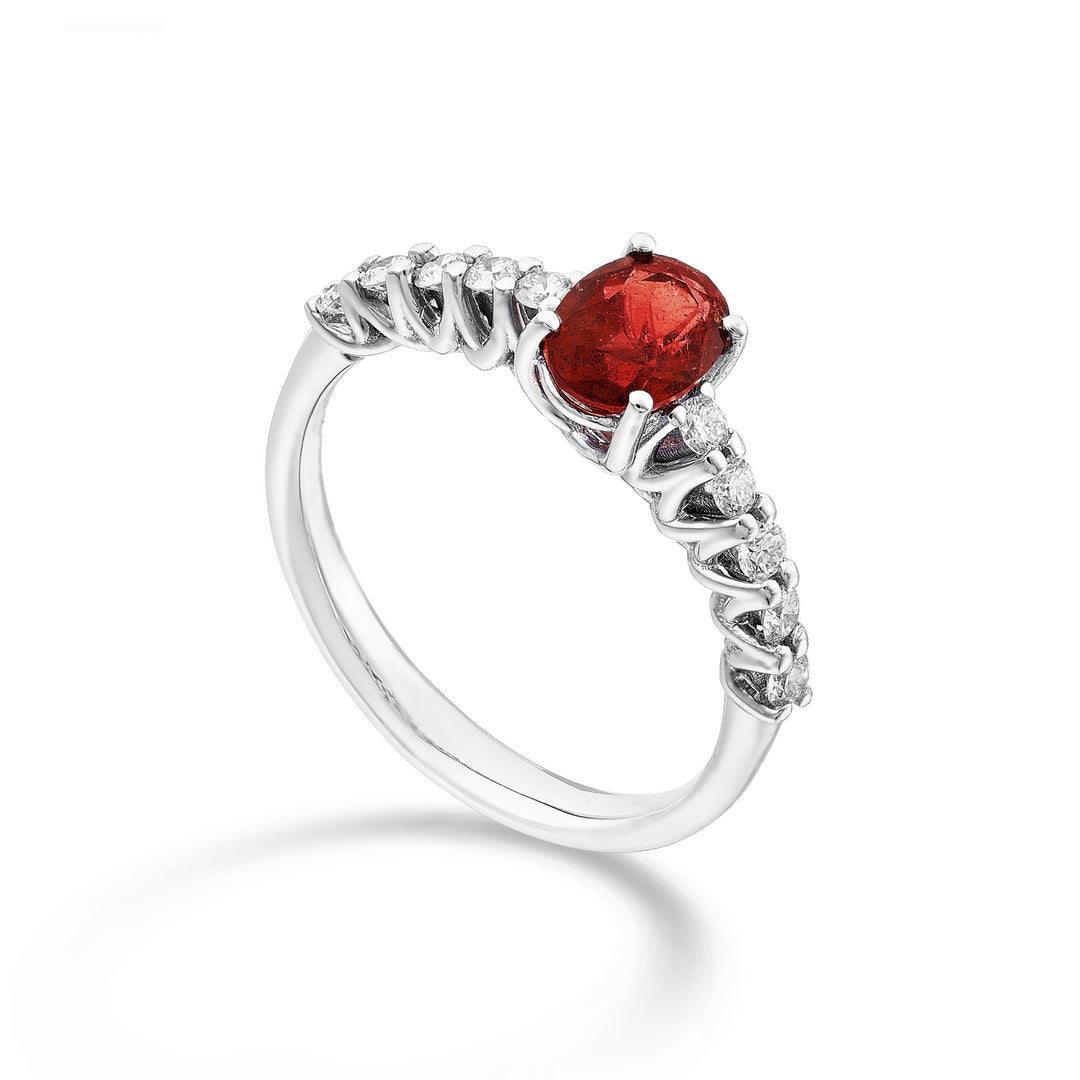 Golay central linear riviera ring oval ruby 5x4 ARL439DRU54-24124110012