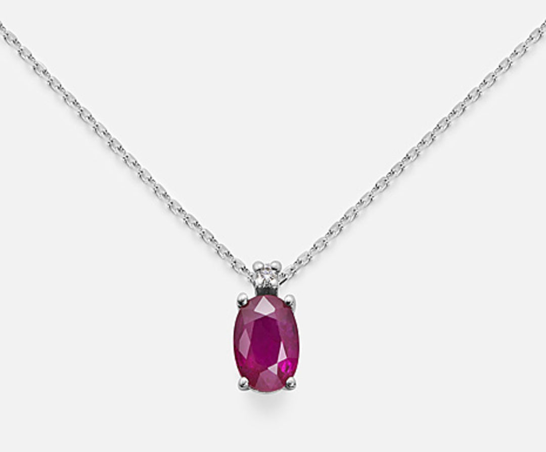 Nihama cl 9k ruby ​​n. oval 6x4 ct.0.57 diam. ct.0,01 ND5034R4RBN057