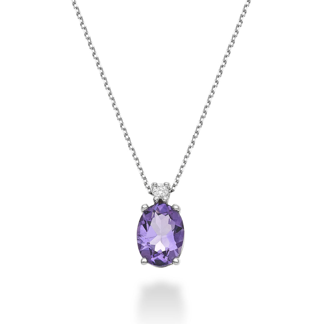 Nihama cl 18k oval amethyst 8x6 ct.1,10 diam. ct.0,025 ND5036O4AMET