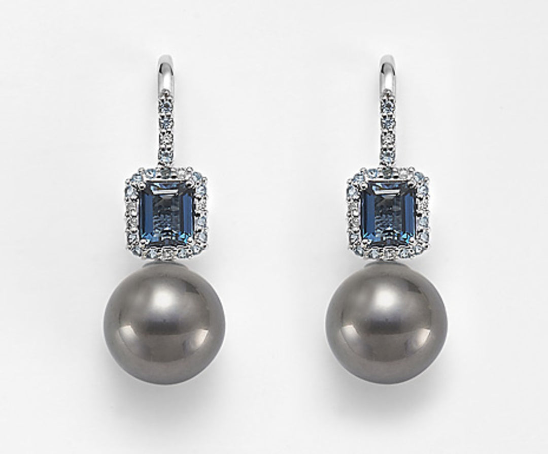 Nihama or 18k sspb 11/12 ct.0,12 diam, blue topaz and london t opaze NO1428O4SANE110