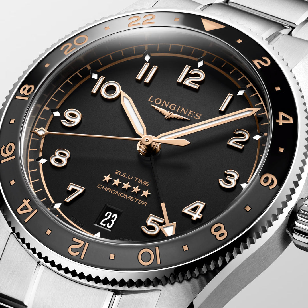 Longines Watch רוח זולו זמן 39 מ"מ פלדה אוטומטית שחורה L3.802.4.50.6