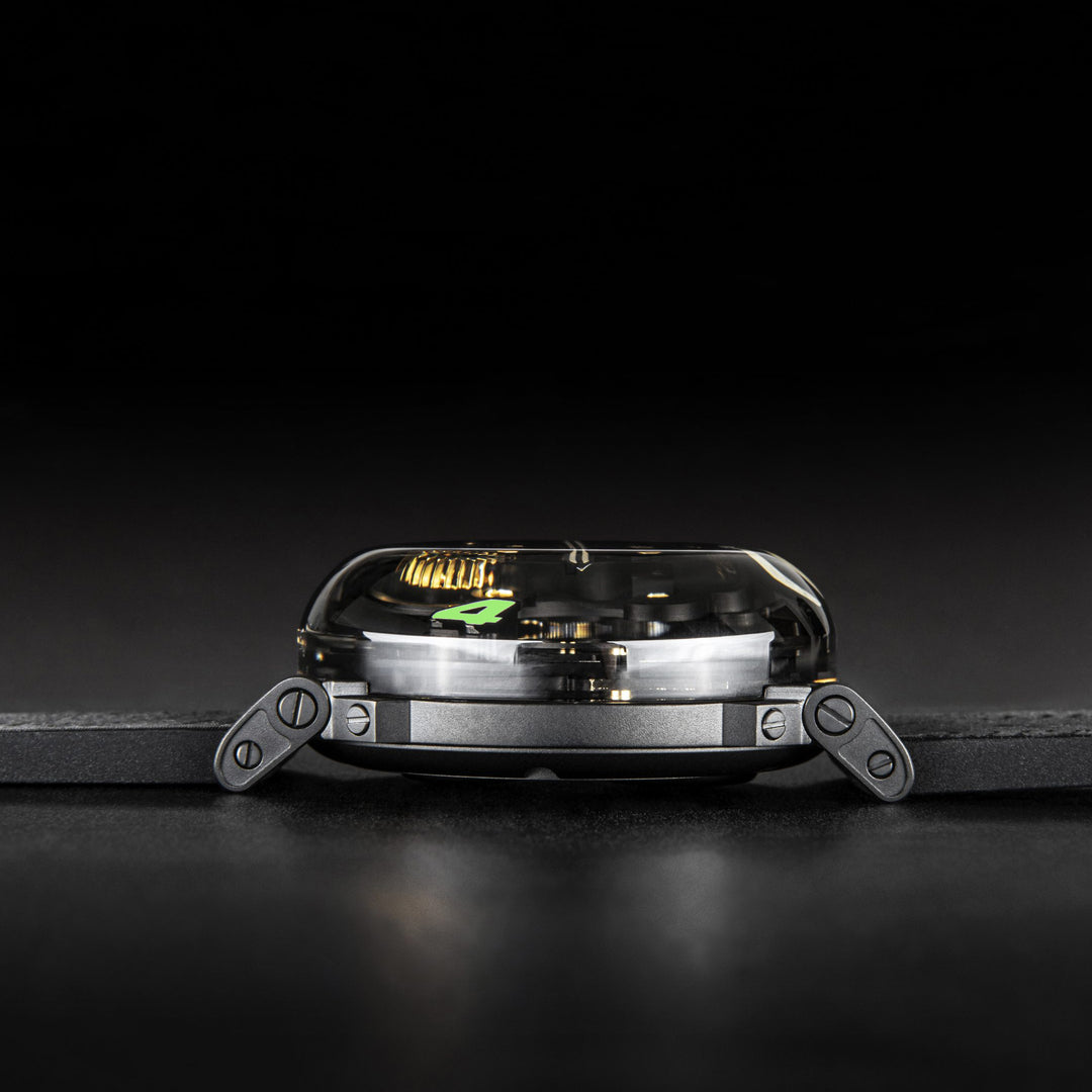 U-Boat U-65 SS Green 44mm Watch Skeleton Quartz Steel U-3350
