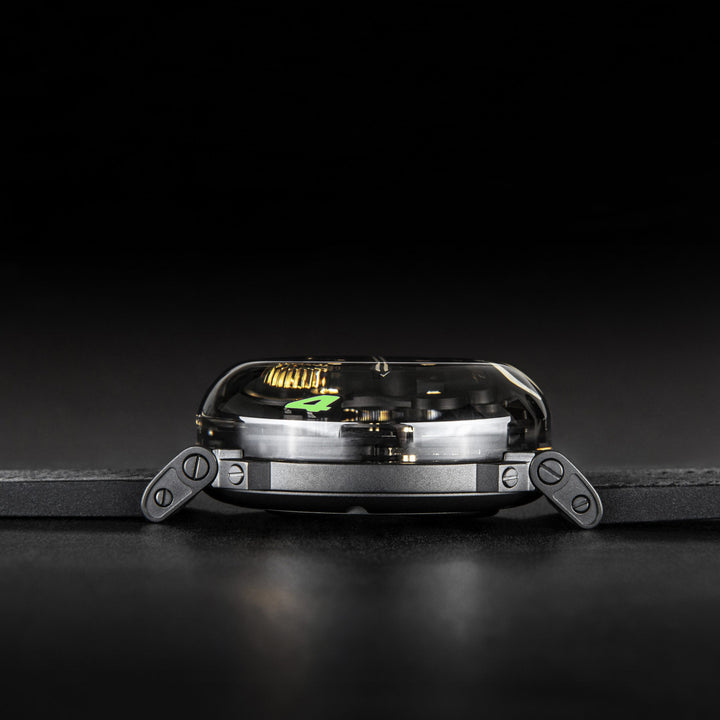 U-Boat U-65 SS Green 44mm Watch Skeleton Quartz Steel U-3350