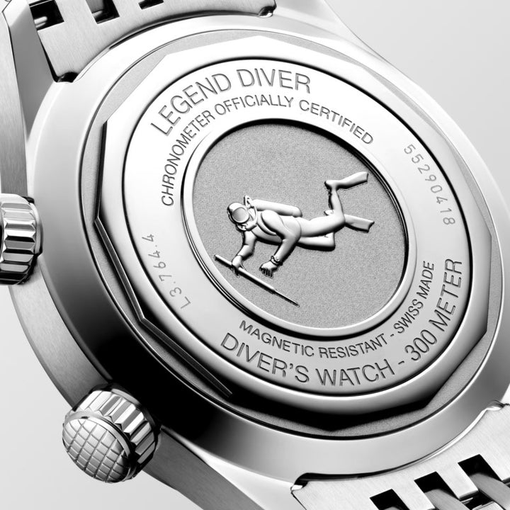 Longines Legend Div 38 מ"מ שעון פלדה לבנה אוטומטית L3.764.4.99.6