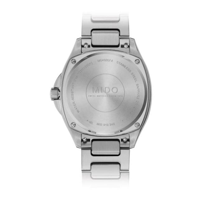 Mido watch Multifort TV 34x35mm mother of pearl diamonds automatic steel M049.307.11.106.00