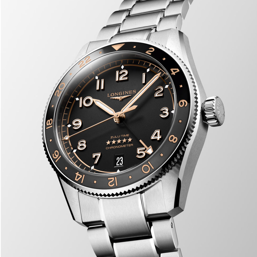 Longines Watch רוח זולו זמן 39 מ"מ פלדה אוטומטית שחורה L3.802.4.50.6