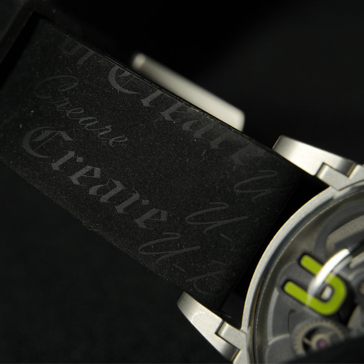 U-Boat U-65 SS Green 44mm Watch Skeleton Quartz Steel U-3350