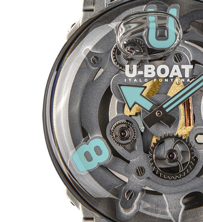 U-Boat U-65 SS Turquoise 44 מ"מ Slopper קוורץ פלדה U-3352