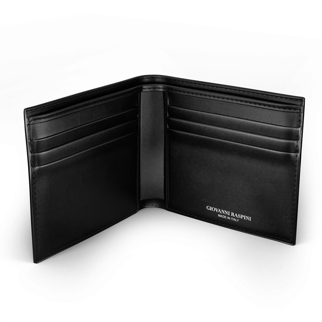 Giovanni Raspini black croco leather wallet 925 silver L0024