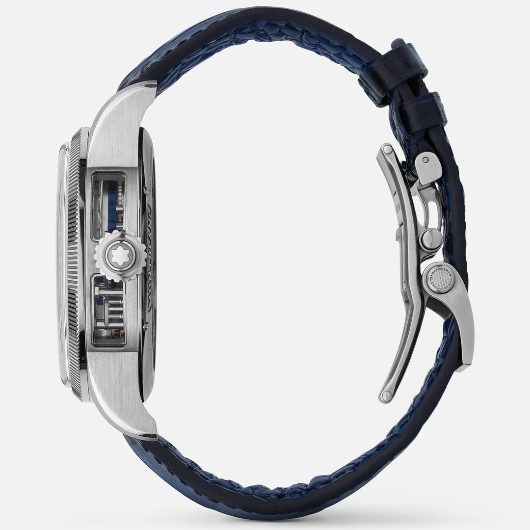 שעון מונטבלאנק 1858 מהדורה מוגבלת של Minerva Chronograph מהדורה מוגבלת - 100 דגימות 43 מ"מ פלדה ידנית שלד 133296
