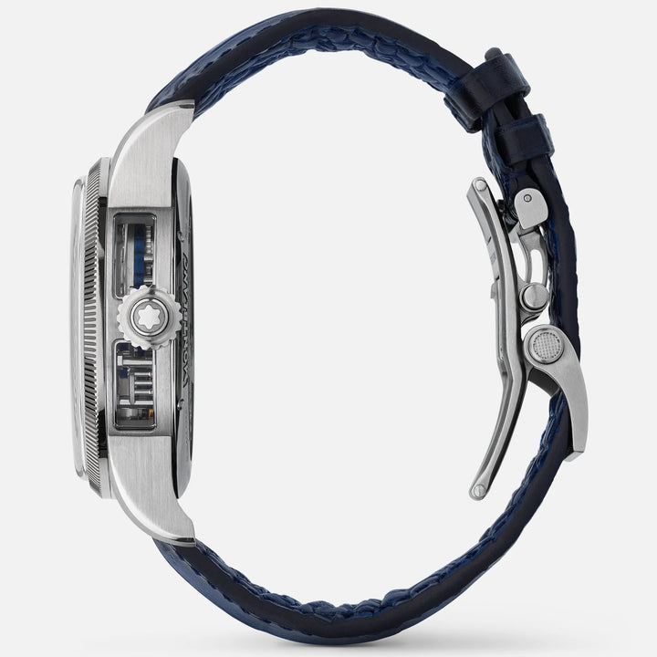 שעון מונטבלאנק 1858 מהדורה מוגבלת של Minerva Chronograph מהדורה מוגבלת - 100 דגימות 43 מ"מ פלדה ידנית שלד 133296