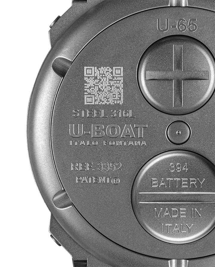 U-Boat U-65 SS Turquoise 44 מ"מ Slopper קוורץ פלדה U-3352