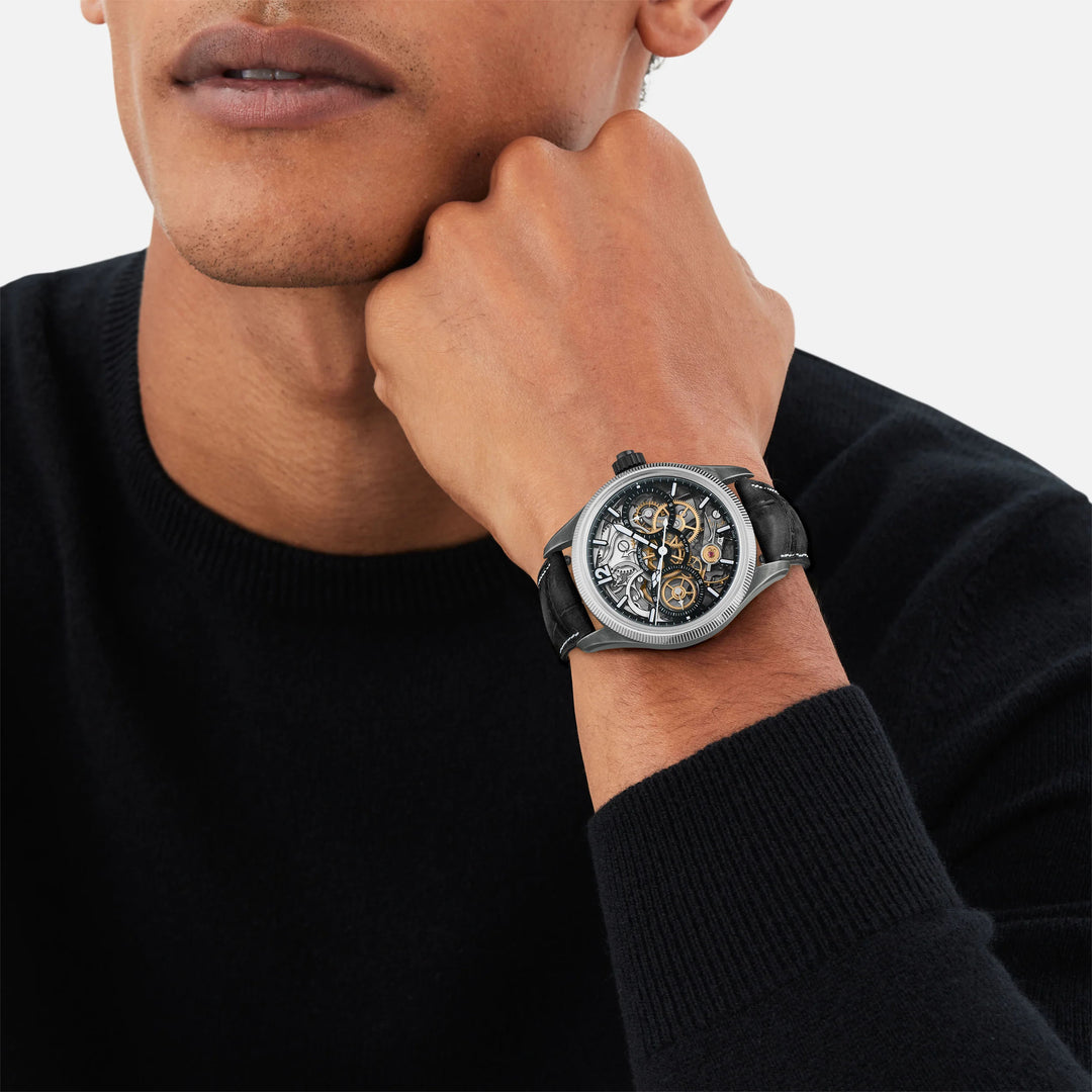 Montblanc Watch 1858 הסוד שנחשף Minerva Monopusher Chronograph מהדורה מוגבלת - 88 דגימות 43 מ"מ פלדה משופעת ידנית 131155