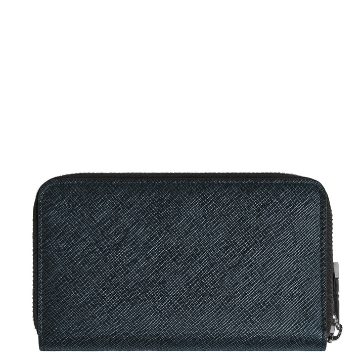 Montblanc World 12 תאים עם רוכסן תאים בינוני טוויד כחול 220362