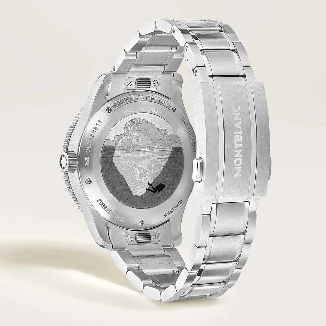 Montblanc Sea Come Automatic Cloack 0 חמצן 38 מ"מ פלדה אוטומטית לבנה 134024