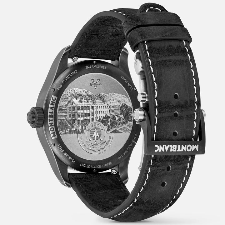 Montblanc Watch 1858 הסוד שנחשף Minerva Monopusher Chronograph מהדורה מוגבלת - 88 דגימות 43 מ"מ פלדה משופעת ידנית 131155