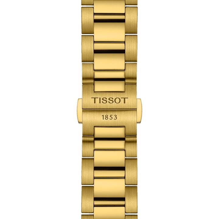 Tissot watch pr 100 chronograph 40mm silver quartz steel finish pvd yellow gold t150.417.33.031.00