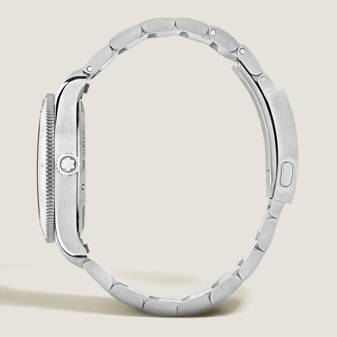 Montblanc Sea Come Automatic Cloack 0 חמצן 38 מ"מ פלדה אוטומטית לבנה 134024