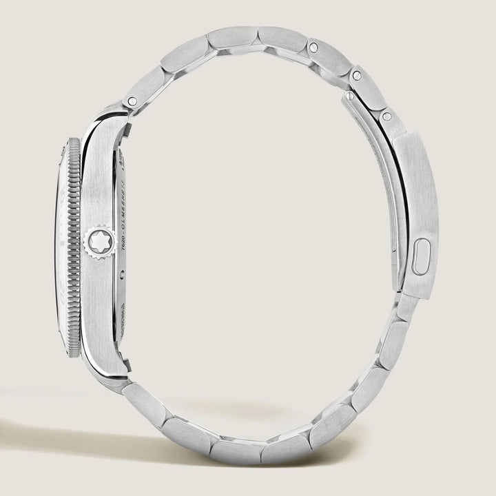 Montblanc Sea Come Automatic Cloack 0 חמצן 38 מ"מ פלדה אוטומטית לבנה 134024