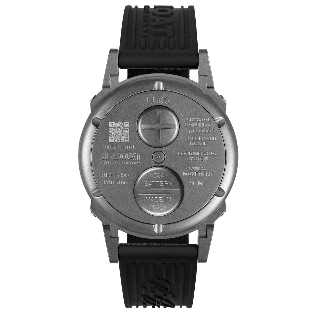 U-Boat U-65 SS Green 44mm Watch Skeleton Quartz Steel U-3350