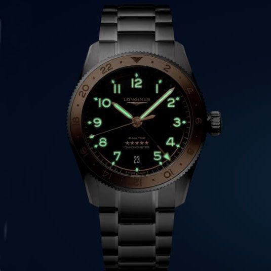Longines Watch Spirit Time Zulu 1925 39 מ"מ פלדת זהב אוטומטית שחורה L3.803.5.53.6