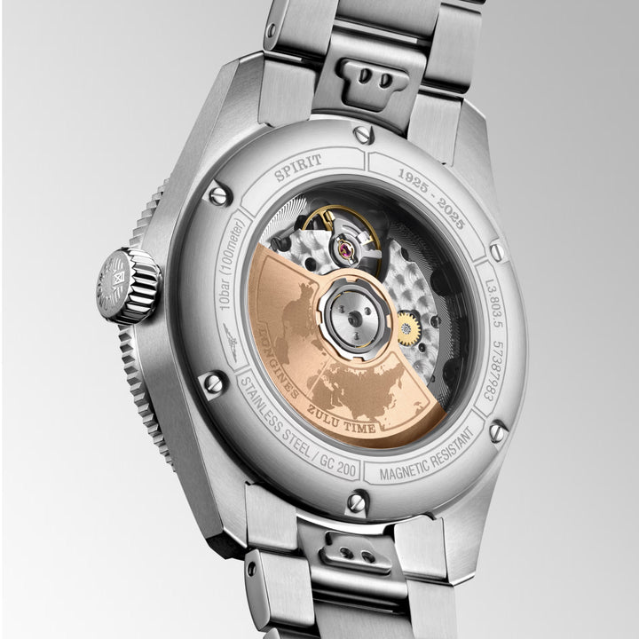 Longines Watch Spirit Time Zulu 1925 39 מ"מ פלדת זהב אוטומטית שחורה L3.803.5.53.6