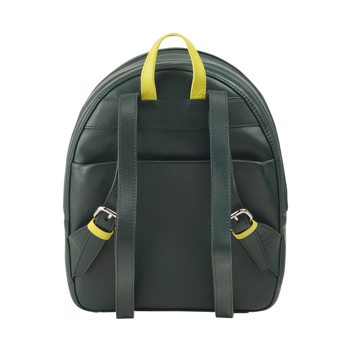 DuDu Backpack Summer Coloring Woman In Soft Leather Multicolor backpack with double zip zipper