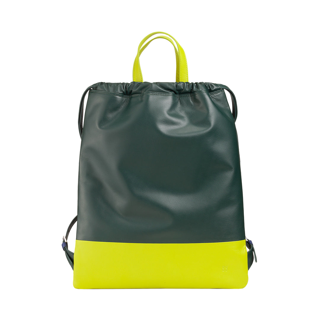 DuDu bag in Sacca in leather for fashion sports bag bag bag with coulisse and thin leather shoulder straps