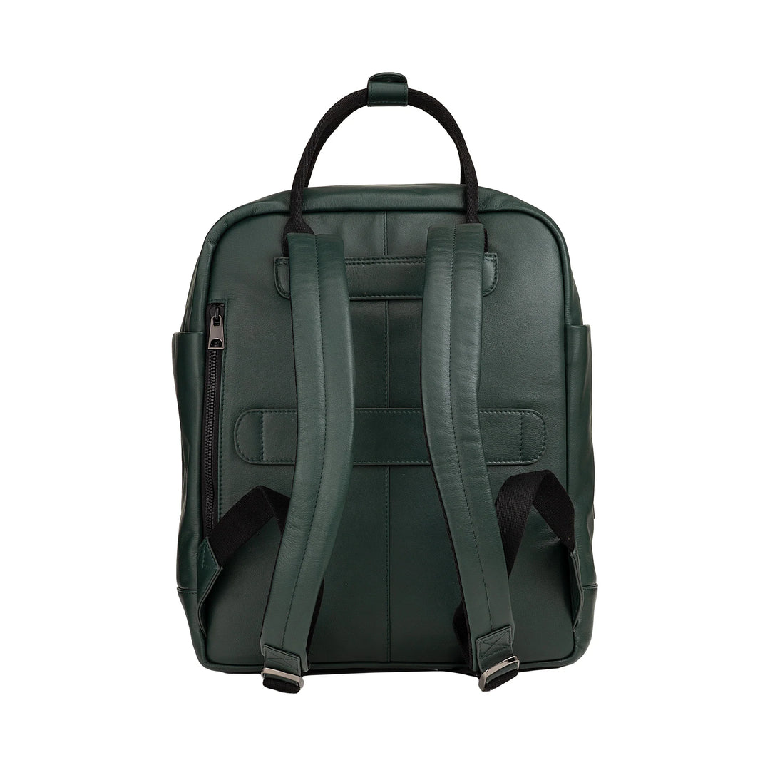 DUDU Leather Backpack for Men and Women - Elegant and Roomy Unisex Casual Backpack, 19 Litres, with Front Pocket and Tablet Compartment, Perfect for Work, Travel and Free Time