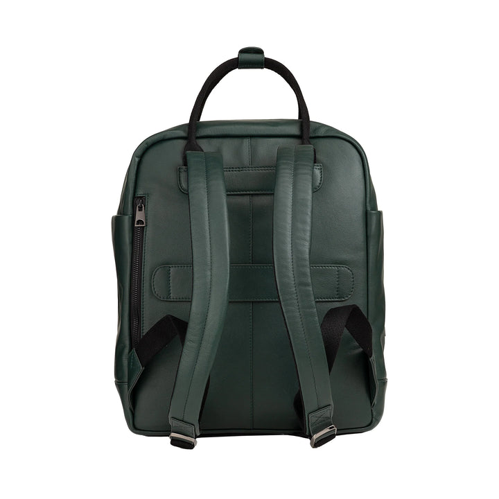 DUDU Leather Backpack for Men and Women - Elegant and Roomy Unisex Casual Backpack, 19 Litres, with Front Pocket and Tablet Compartment, Perfect for Work, Travel and Free Time